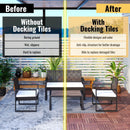 Interlocking Deck Tiles Striped Pattern, Square Acacia Hardwood Outdoor Flooring For Patio, Bancony, Pool Side