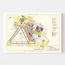 Vintage Map of Mc Guire Air Force Base, 1952