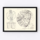Vintage Map of the Mc Guire Air Force Base Vicinity, 1951