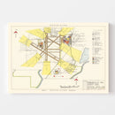 Vintage Map of Minneapolis St. Paul International Airport, 1951