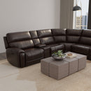 Brazil - Power Sectional With Adjustable Headrest & Footrest - Dark Brown by HouseOfZazla