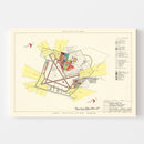 Vintage Map of New Castle Municipal County Airport, 1951