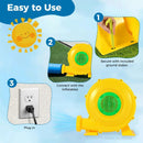 980W Bounce House Blower 1.31 HP Portable Air Pump Fan with Handle and Ground Stakes by LJGDeals