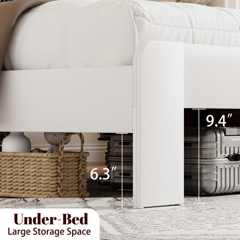 King Wood Platform Bed Frame with Headboard and Storage, photo 7 of 10