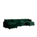 Modern Oversized Modular Cushion Sofa With Ottoman, Low Back, Deep Seating Sofa Set