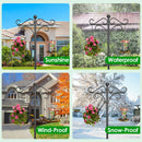 2 Packs 76in Heavy Duty Double Shepherds Hook Bird Feeder Pole Garden Hanging Holder with 4 Adjustable Height 5 Prong Base for Bird Feeder Garden Plan