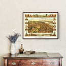Vintage Map of Harrisburg, Pennsylvania 1855