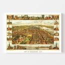 Vintage Map of Harrisburg, Pennsylvania 1855