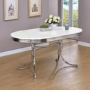 Oval Dining Table - White - Metal by HouseOfZazla