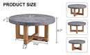 A modern retro circular coffee table with a diameter of 31.4 inches, made of MDF material, suitable for living rooms