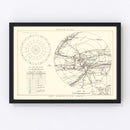 Vintage Map of the Niagara Municipal Airport Vicinity, 1952
