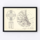Vintage Map of the O'Hare International Airport Vicinity, 1951