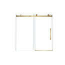 Frameless Single Sliding Shower Door With Handle And Square Tube Track by HouseOfZazla