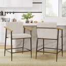 Mid Century Modern Counter Stool Set With Iron Frame