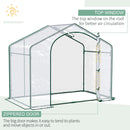6' x 3' x 5' Portable Walk-in Greenhouse, PVC Cover, Steel Frame Garden Hot House, Zipper Door, Top Vent for Flowers, Vegetables, Saplings, Clear