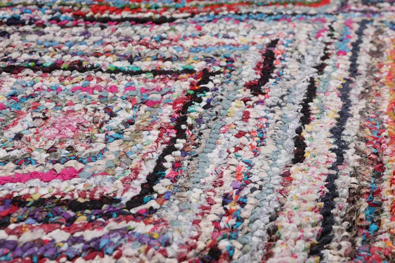 5' x 7' Handmade Zig Zag Medley Cotton Chindi Area rug Contemporary Multi