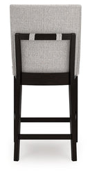 Neymorton - 5 Pc. - Rectangular Dining Room Counter Table, 4 Barstools - Dark Grayish Brown