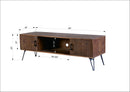 Industrial Style Reclaimed Wood Media TV Stand With Storage Cabinet For Living Media Room - Natural by HouseOfZazla