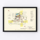 Vintage Map of Presque Isle Air Fore Base, 1952