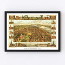 Vintage Map of Harrisburg, Pennsylvania 1855