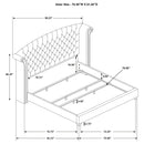 Melody Upholstered Eastern King Wingback Bed Grey