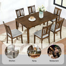 6 Pieces Kitchen Dining Set, Rectangular Wooden Dining Table With 4 Upholstered Chairs And A Bench by Unique Piece Furniture
