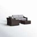 Outdoor Wicker Conversation Set With Cushions, All Weather by HouseOfZazla