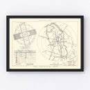 Vintage Map of the Presque Isle Air Fore Base Vicinity, 1952