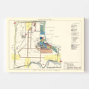 Vintage Map of Selfridge Air Fore Base, 1952