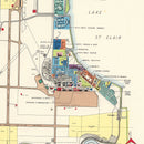 Vintage Map of Selfridge Air Fore Base, 1952