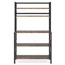 5 Tier Kitchen Bakers Rack With Hutch Microwave Stand, Freestanding Storage Organizer For Countertop - Black