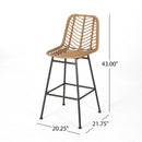 Sawtelle Outdoor Wicker Barstools (Set of 2) by HouseOfZazla