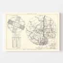 Vintage Map of the Stewart Air Fore Base Vicinity, 1952