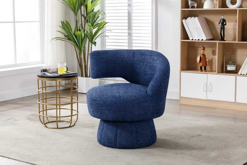 360 Degree Swivel Cuddle Barrel Accent Chairs, Round Armchairs with Wide Upholstered, Fluffy Fabric Chair for Living Room, Bedroom, Office, Waiting Rooms