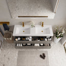 60" Wall-Mounted Bathroom Vanity with Double Sinks and Floating Storage by HouseOfZazla