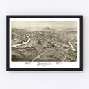 Vintage Map of Honesdale, Pennsylvania 1890