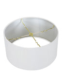 16"W 2 Light Swag Plug-In Pendant  White Linen Drum with Diffuser White Cord