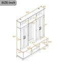 Entryway Hall Tree With Bench, 3 Top Cubbies & Bottom Storage Space by HouseOfZazla
