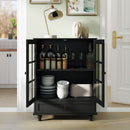 Minimalist Buffet Cabinet With Double Glass Doors And Drawer by HouseOfZazla