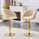 Puffy Bubble Chair, Ball Chain (Set of 2) - Beige / Gold by HouseOfZazla