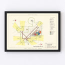 Vintage Map of Youngstown Municipal Airport, 1951