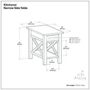 Kitchener - Narrow Side Table - Warm Walnut Brown