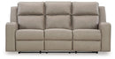 Lavenhorne - Rec Sofa W/Drop Down Table - Pebble by Unique Piece Furniture