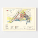 Vintage Map of Brookley Air Force Base, 1952