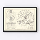 Vintage Map of the Brookley Air Force Base Vicinity, 1952