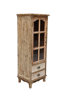 Rustic Wooden Storage Cabinet with Decorative Cutout Door