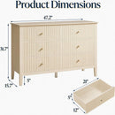Modern 6 Drawer Fluted Dresser by HouseOfZazla