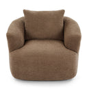 360° Swivel Barrel Sofa Chair With Throw Pillow, Upholstered Accent Chair by HouseOfZazla