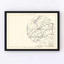 Vintage Map of the Gadsden Specialized Air Force Depot Vicinity, 1952