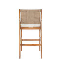 4 Pieces Natural Outdoor Bar Stool Solid Acacia Wood and Woven Wicker